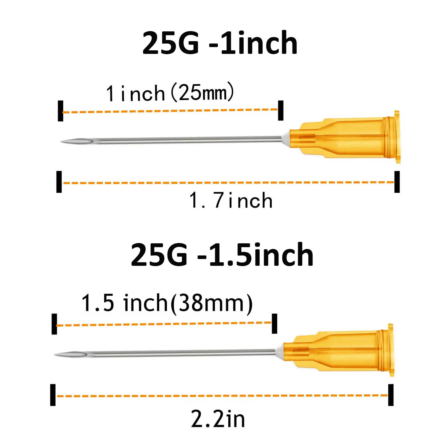 100 Aiguilles à Embout Mousse 23G 2 Pouces (5cm) Avec Embout Lure Lock - Pour Adhésifs, Colles, Lubrifiants - Marque Uxcell
