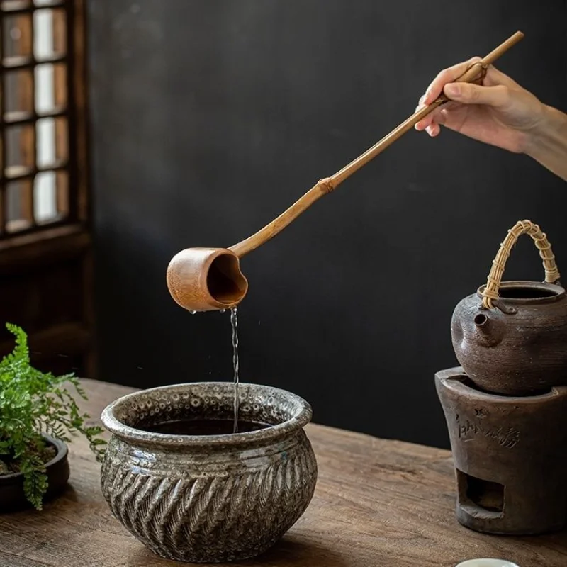 Japanese style tea spoon tea ceremony bamboo water ladle bamboo spoon set accessories long style