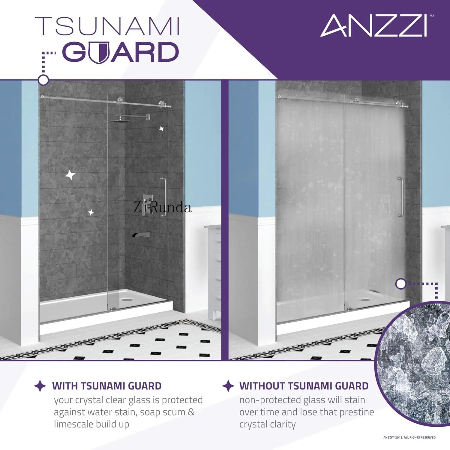Matte black waterproof glass shower door with sealing strip component, easy to slide roller sliding 6