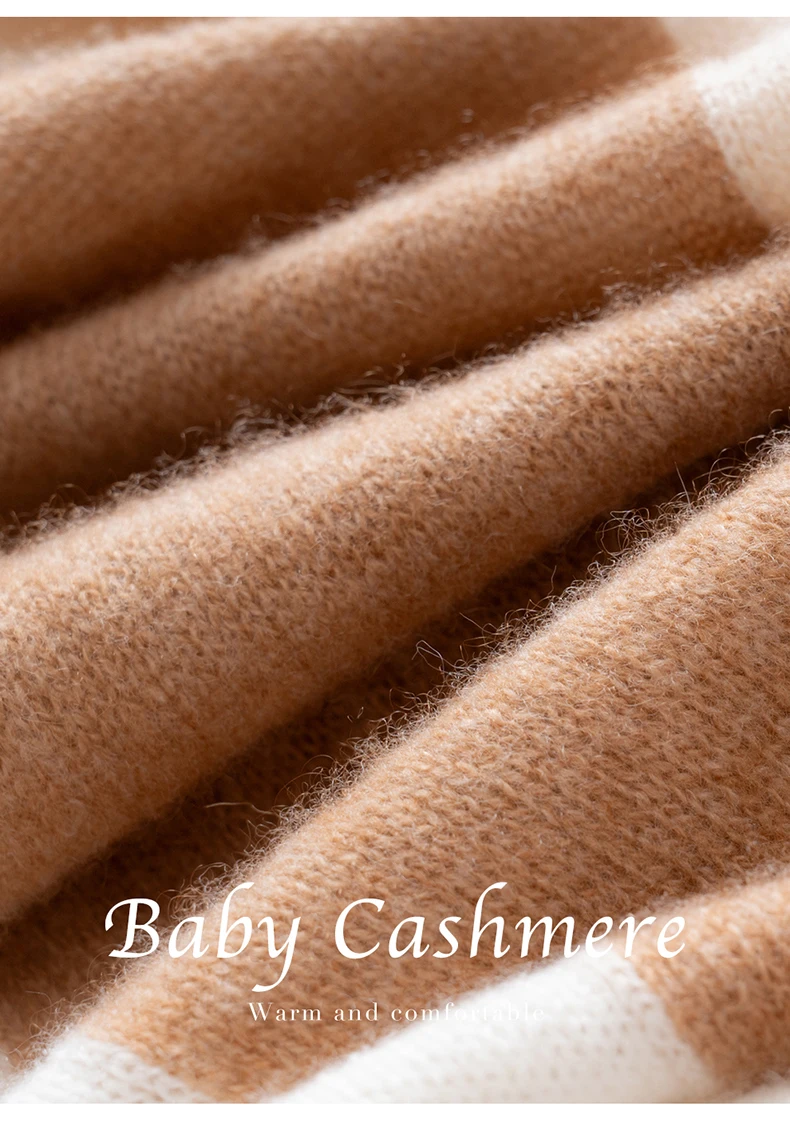 100% Kaschmir Quaste Gestrickte Neue Schal Herbst Winter Warme Künstlerische Vielseitig Lange Sanfte Koreanischen Stil Dünne Schal Schal – Detail 13
