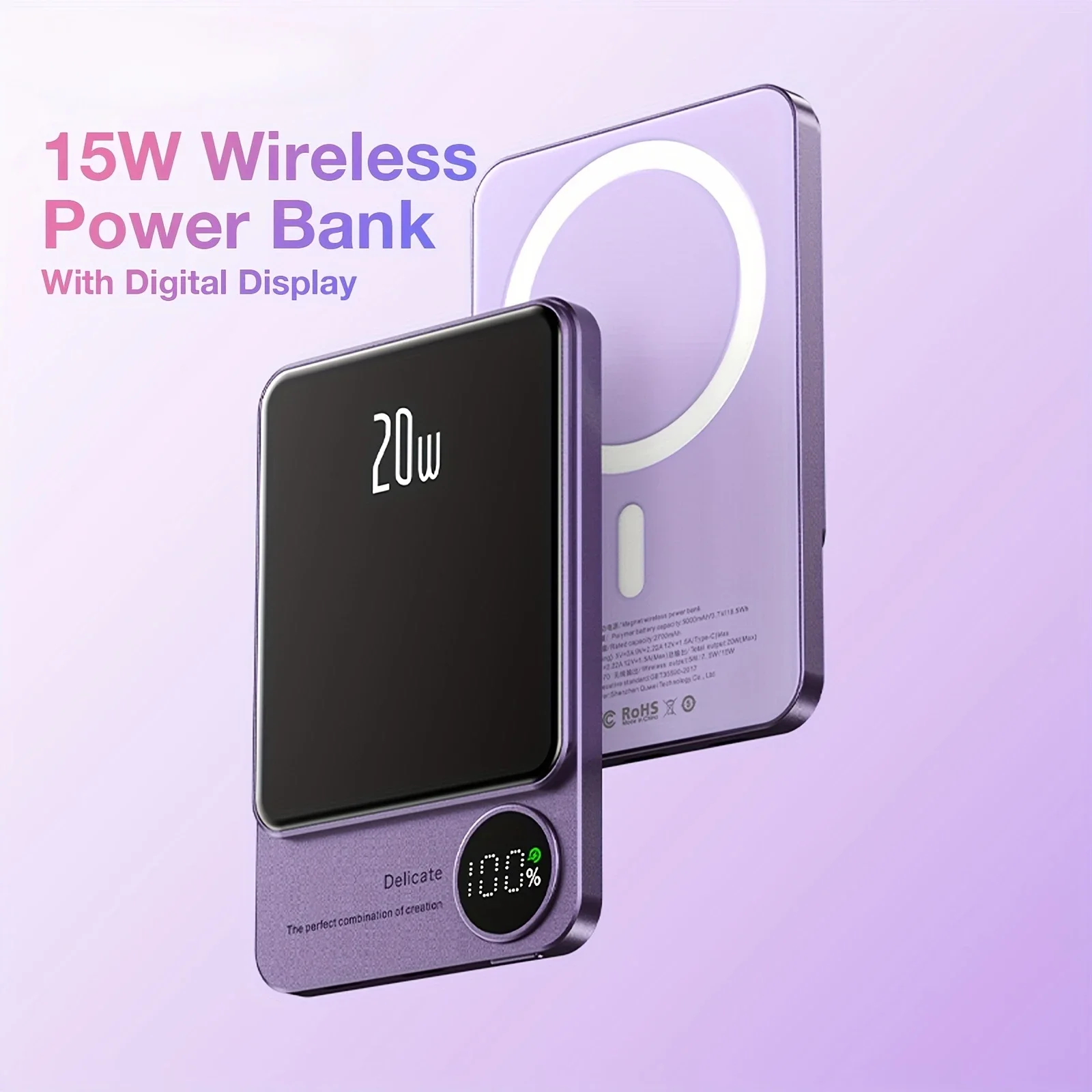 

Magsafe Power Bank 20000mAh Magnetic Wireless Fast Charging for iPhone Samsung Xiaomi Portable External Auxiliary Battery Pack