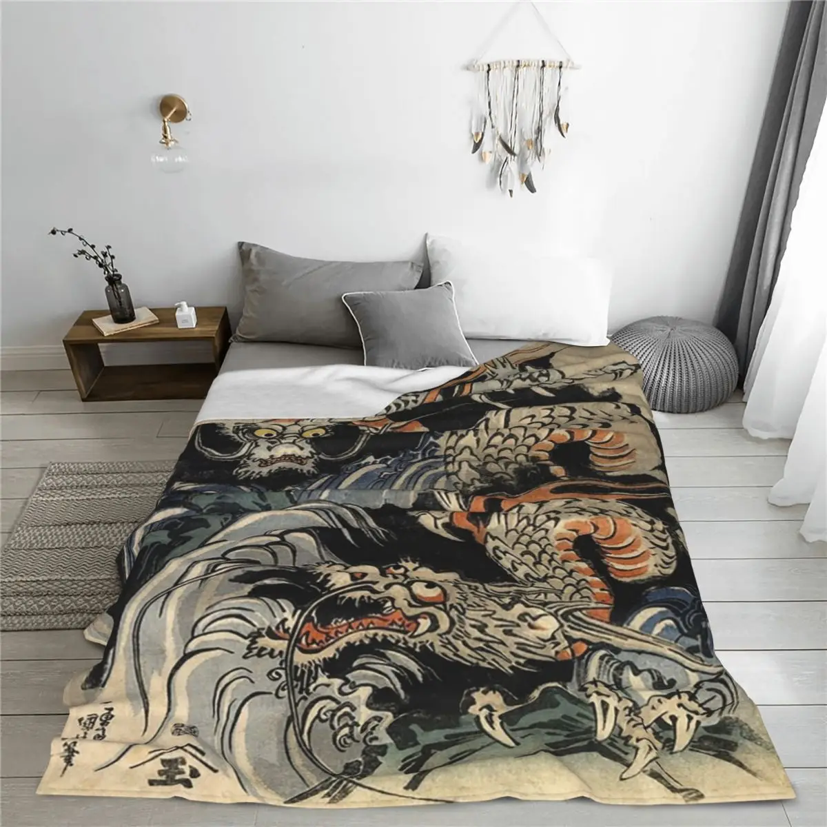 Utagawa Kuniyoshi - Dragons Blankets Flannel Breathable Sofa Throw Blankets For Home Bedroom Outdoor Throws Bedspread Quilt 4