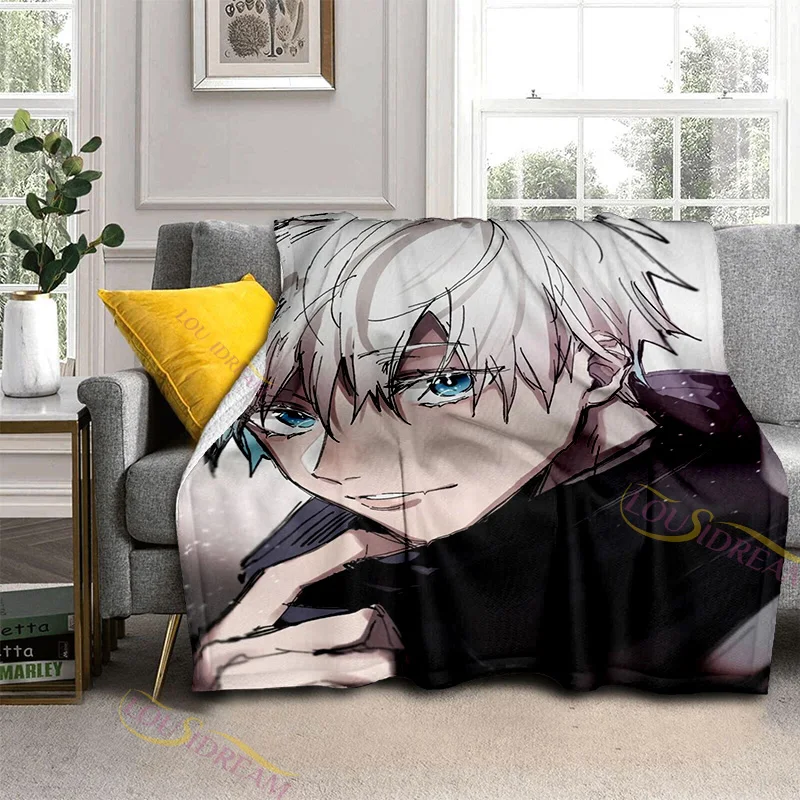 

Jujutsu Kaisen Flannel Throw Blanket Lightweight Comfy Fluffy Warm Cozy Plush Cover Soft Queen Bed Twin Sofa Office Blanket