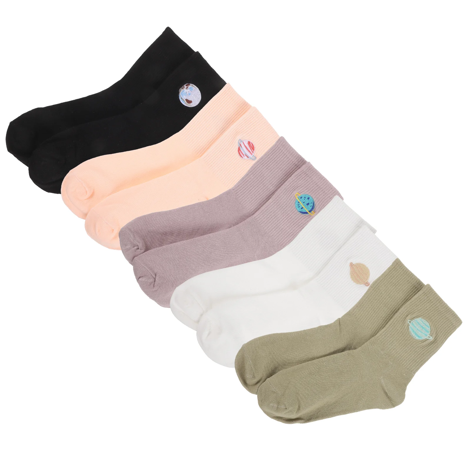 

5 Pairs Ladies Planet Socks Women Warm Crew Novelty Ankle Funny Cotton for Girls