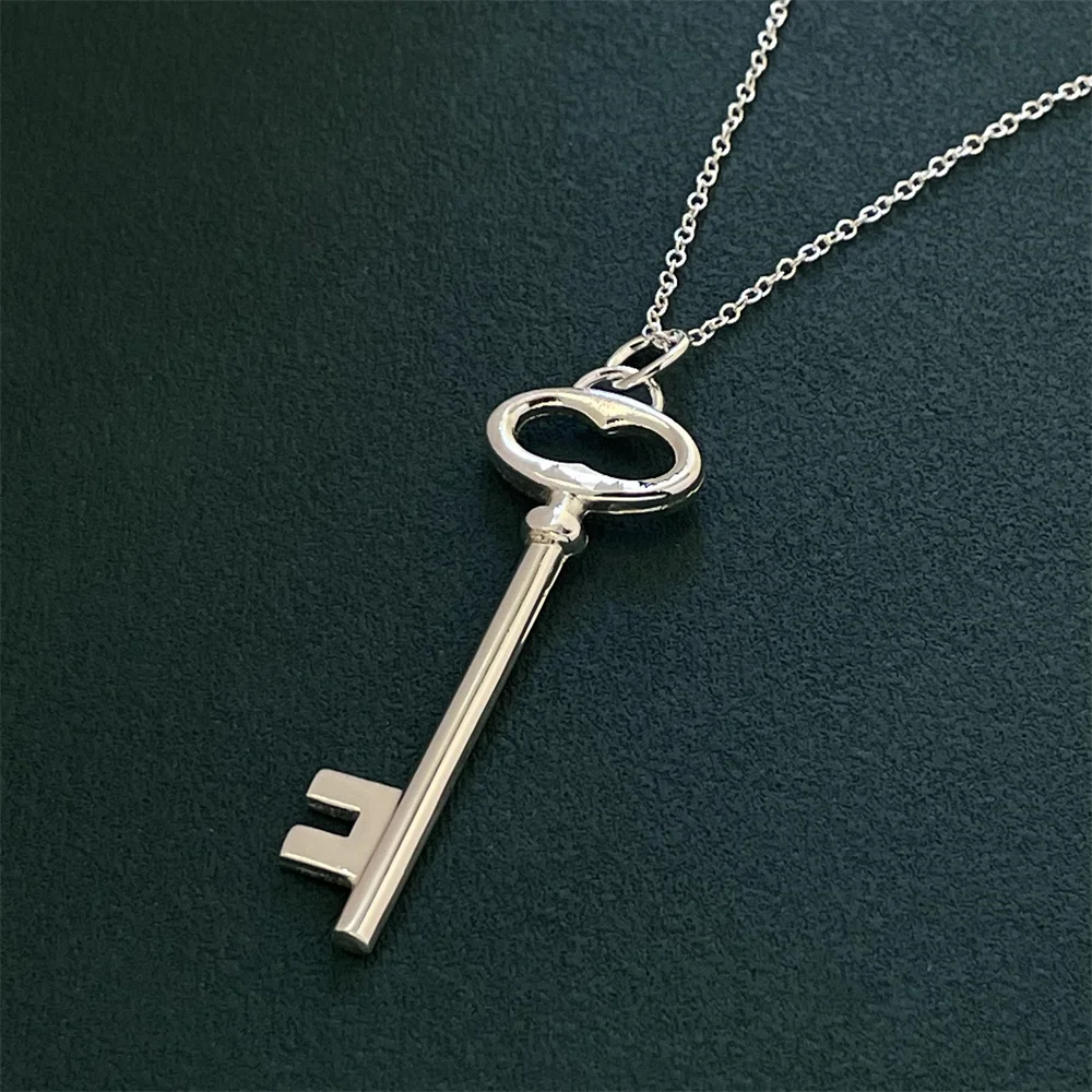 925 Silver Necklace Oval Ring Key Pendant Suitable For Men And Women To Wear Daily pendant necklace silver necklace silver pendant