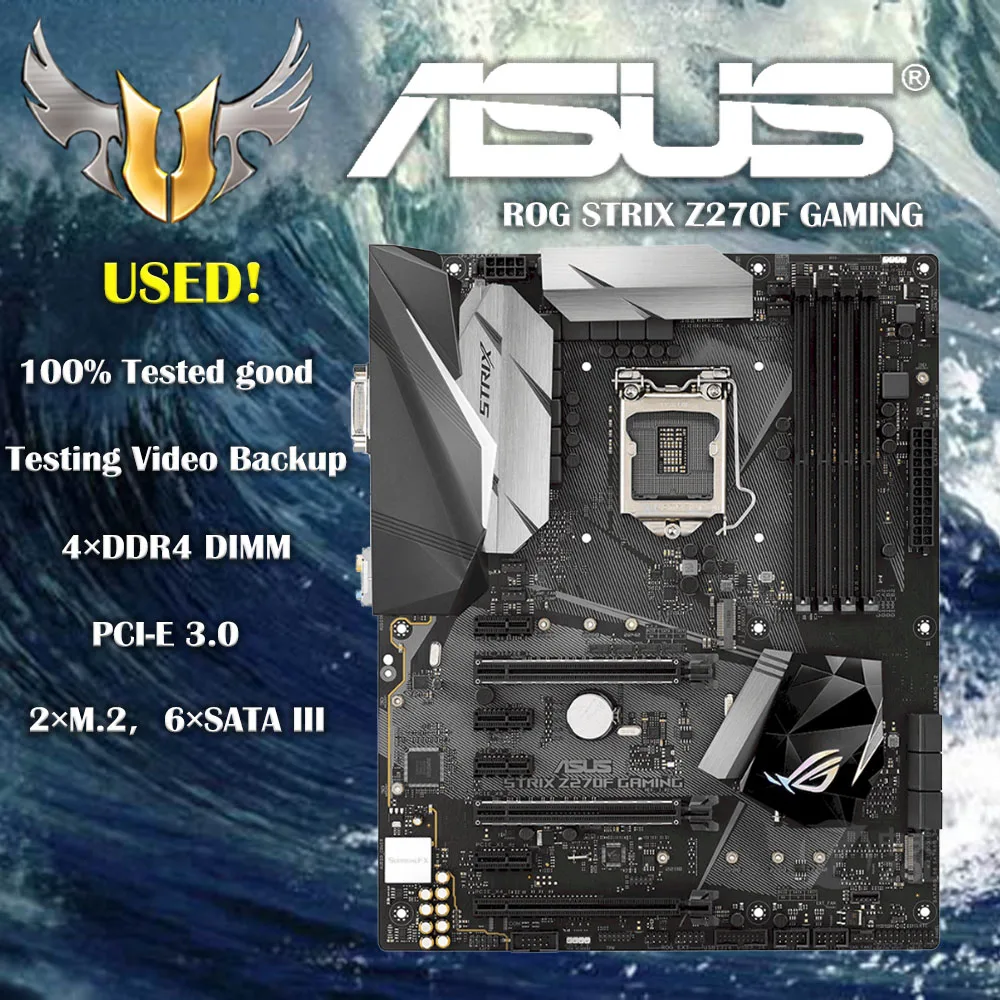 

Материнская плата для настольного компьютера Asus ROG STRIX, материнская плата LGA 1151 i7 i5 i3 Z270 DDR4 USB3.0, материнская плата, платы для ПК