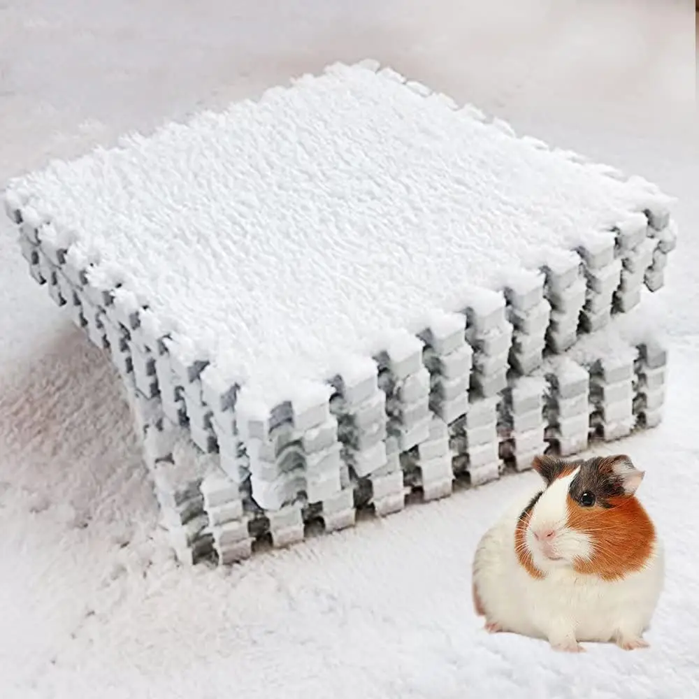 thumbnail image 1 of 4/10 piezas de forro para jaula de conejos y conejillos de indias, artículos para mascotas pequeñas, esterilla de cama antideslizante impermeable, suave y cálida, manta para dormir para conejos, 1 of 5