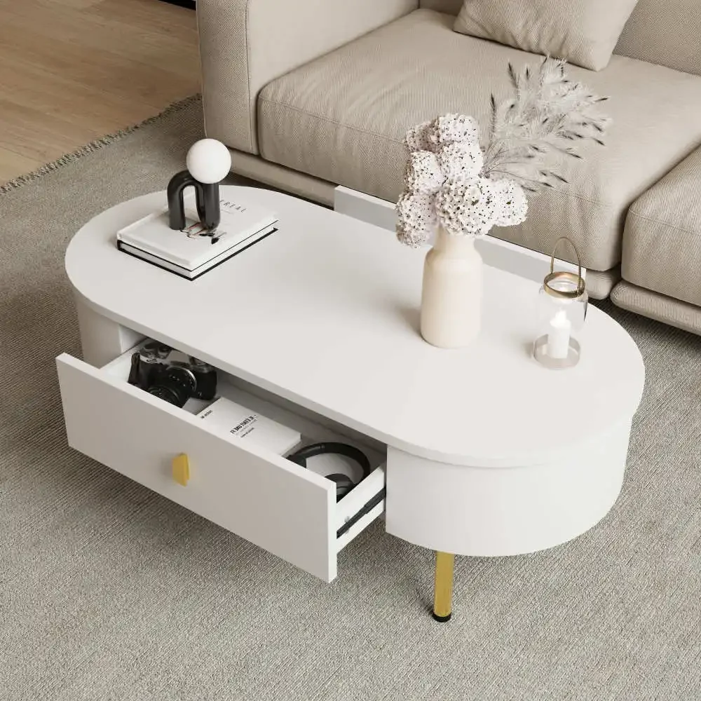 L174×B35×H41cm Wohnzimmermöbel TV-Schrank mit Schubladen, goldenen Griffen und Beinen, gebogenen Ecken, geeignet für die Inneneinrichtung – Detail 19