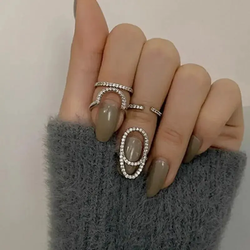 Womens Ring Open Nail Ring Women Sexy Charming Design Temperament Refined Nail Adjustable Ring Accessories Simple Metal Style Fashion