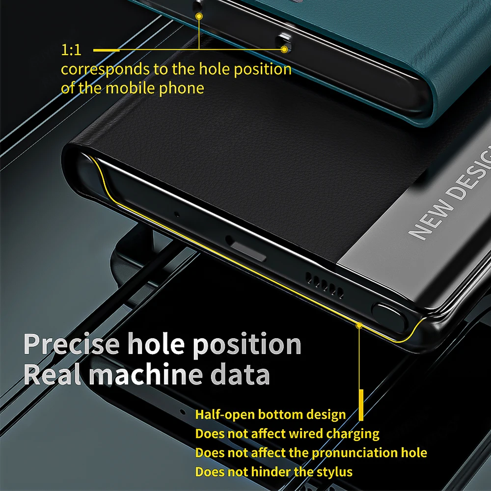 Leather Plating Stand Flip Phone Case Cover