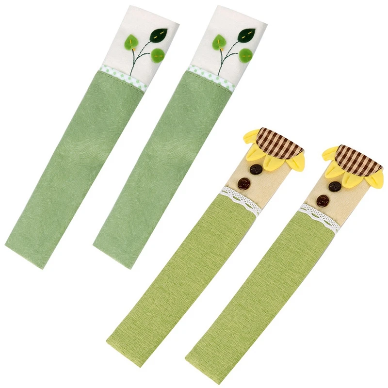 1 Pair Cotton Door Handle Covers Refrigerator Doorknob Cover Practical Doubledoor Fridge Gloves