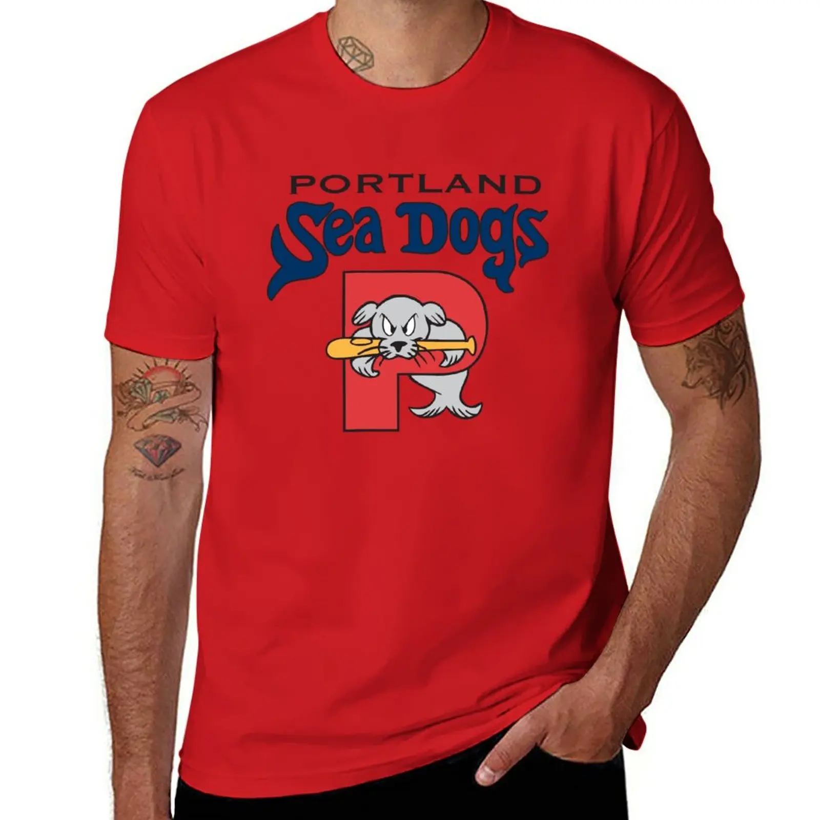 

New Portland Sea Dogs T-Shirt Short sleeve Anime t-shirt men clothes