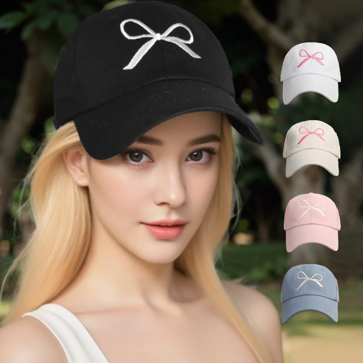핑크 자수 나비 소녀 단색 바이저 모자, 햇빛가리개 조절 가능한 코튼 한국 활 야구 모자, 여름 신상