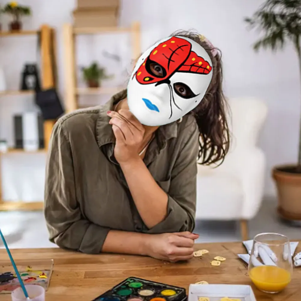 10Pcs Blank Mask Smooth Surface Full Face Mask Paintable Paper Mask DIY Masquerade Mask Cosplay Mask Masquerade Accessories - Image 4