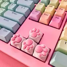 

Personalized Keycaps Keycap Custom Decoration PBT Pink Cute Cake Cat Claw Beautiful Girl Anime Transparent Crystal DIY Keycap