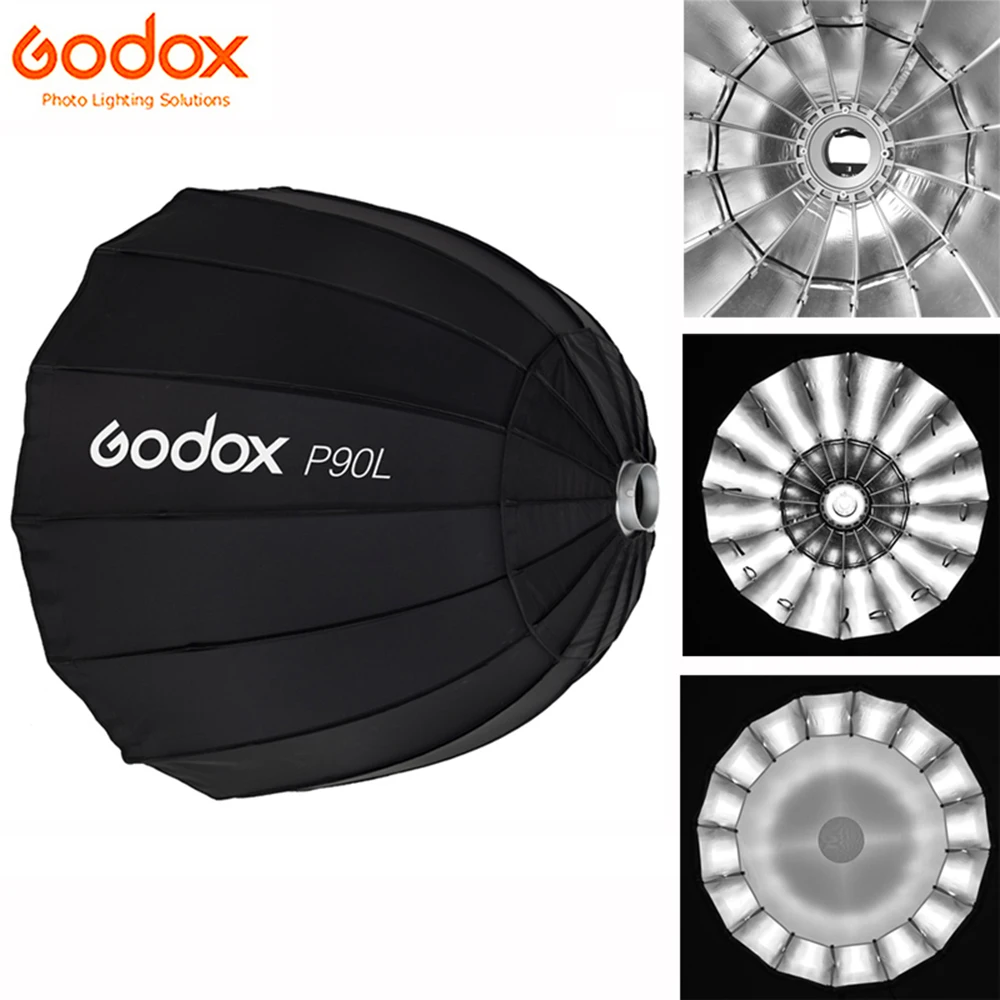 Godox P90L / P90H 90Cm Deep Parabolic Softbox Bowens Mount Soft Box Griglia A Nido D'Ape Fr Photo Studio Flash Strobe Monolight