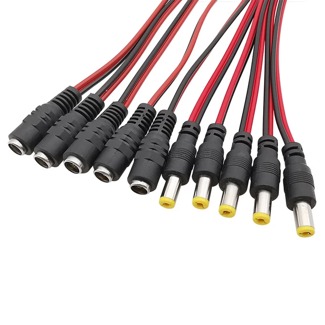 12V Conectores eléctricos  Cable de alimentación Plug - 1 piezas Dc 5.5  2,1mm Cable de alimentación Plug - Aliexpress