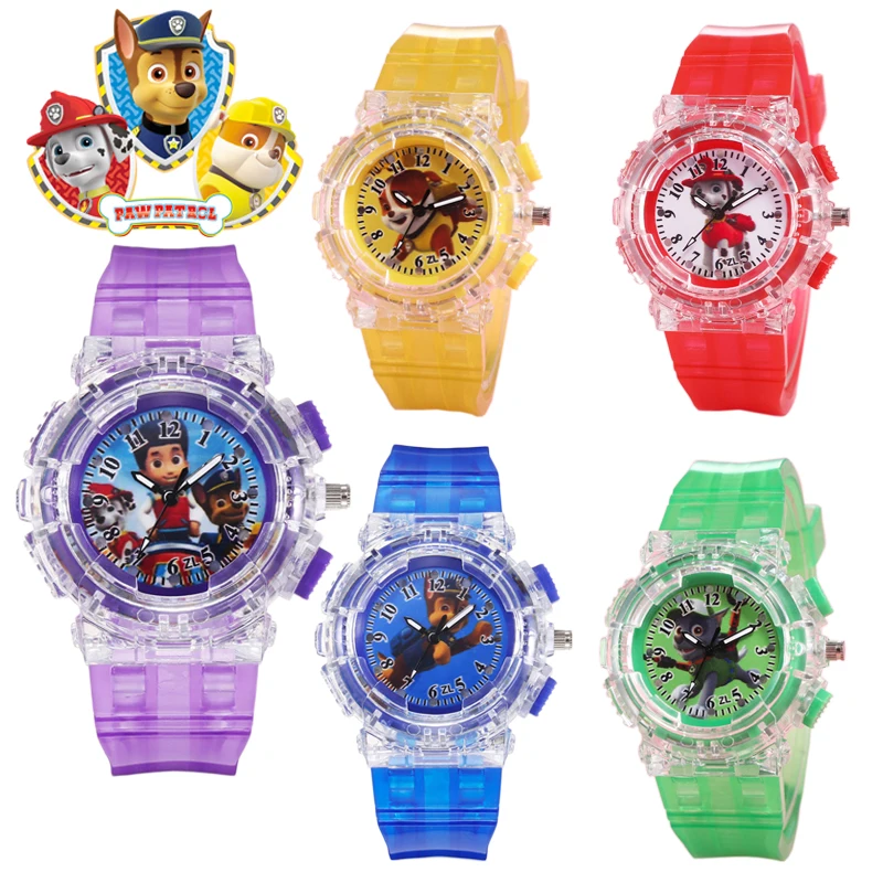 Paw Patrol Digital Watch Time Develop Intelligence Dog Chase Skye Everest Marshall Figure Patrulla Cina Child Led Watch Toy