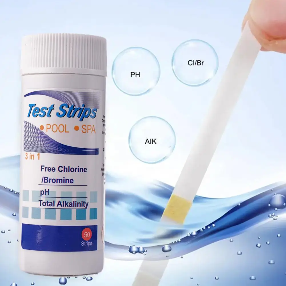 3 In 1 Chlorine Immersion Hot Tub PH Test Swimming Pool Water Strips