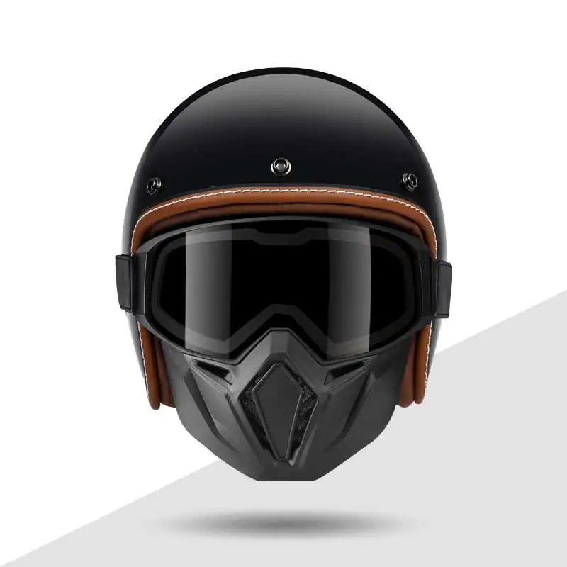 Keaz Flat Black Guscio In Fibra Di Vetro Cruise Moto Open Face Caschi Per Uomo Donna Classic Jet Vesp Casco Dot Approvato