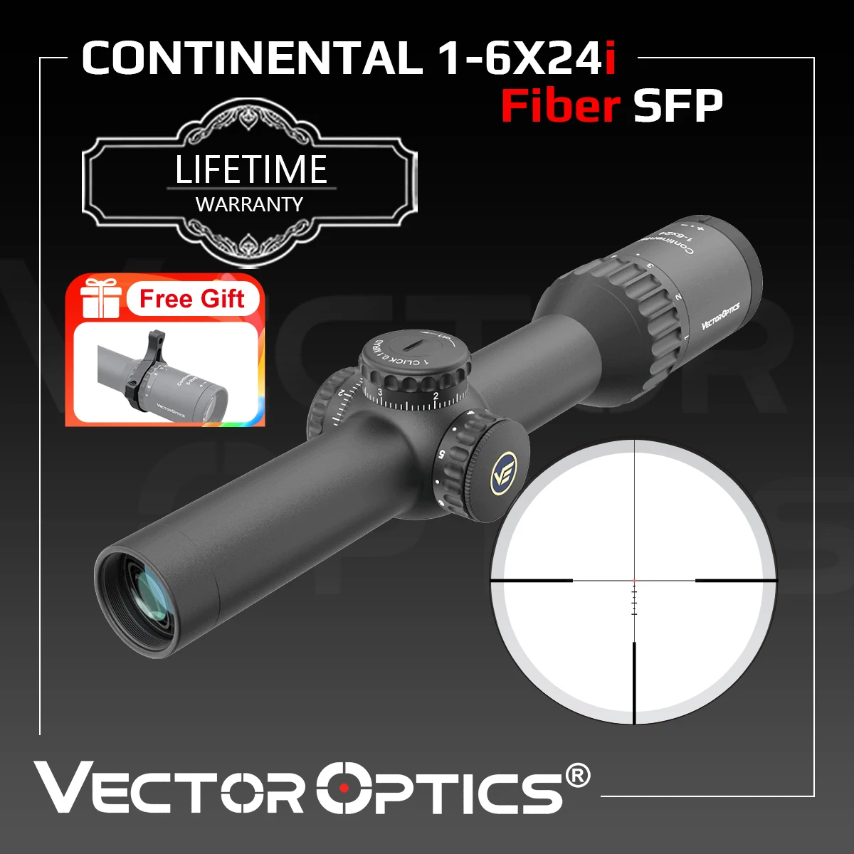 

Vector Optics Continental 1-6x24i SFP LPVO Tactical Riflescope With Fiber Reticle&German Optics System For Competition Hunting