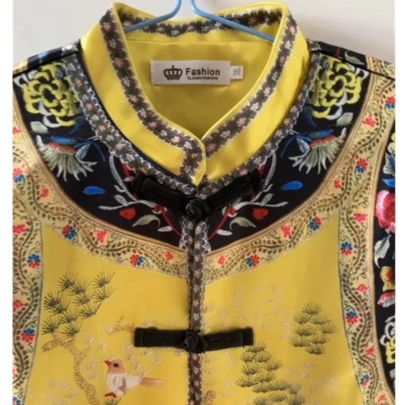 Lmproved New Chinese Vest Women Spring Autumn Vintage Cheongsam Tang Suit Top Print Short Coat Chinese Style Waistcoat 3301