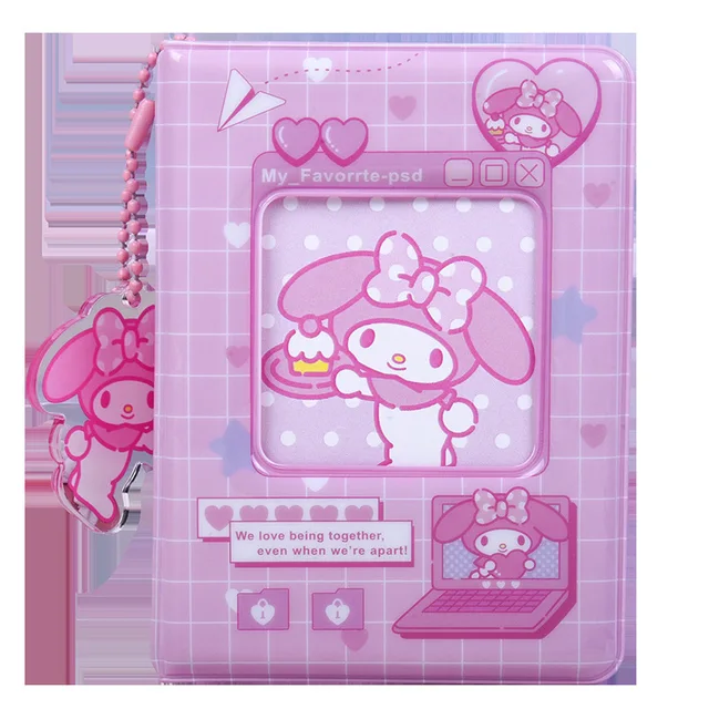 Cute Hello Kitty Pochacco Mini Album Kuromi Cinnamoroll PomPom Purin 3 Inch Polaroid Photo Storage Anime Doll Pendant Child Gift
