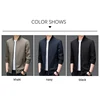 BROWON Brand 2024 Spring Autumn Formal Black Jacket Men Solid Color Knitted Baseball Collar Zipper Fly Cardigan Coat for Man 4