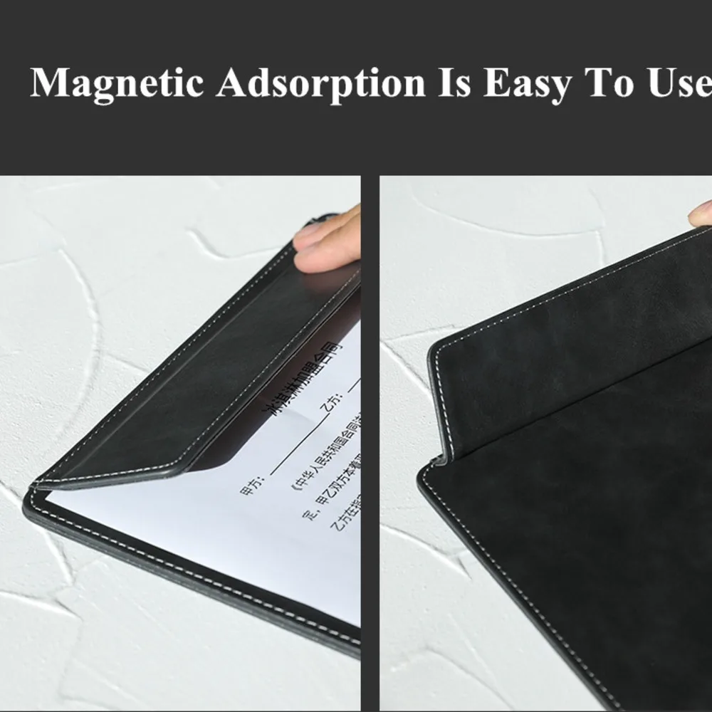 A5 229X160MM Magnetic PU Leather Schools Hospitals Office File Clip Board Menu Holder Clipboard Writing Clip Board