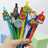 10PCS religious modeling patch pen, religious belief theme gender-neutral pen, personalized writing gift pen, ballpoint pen rand 1