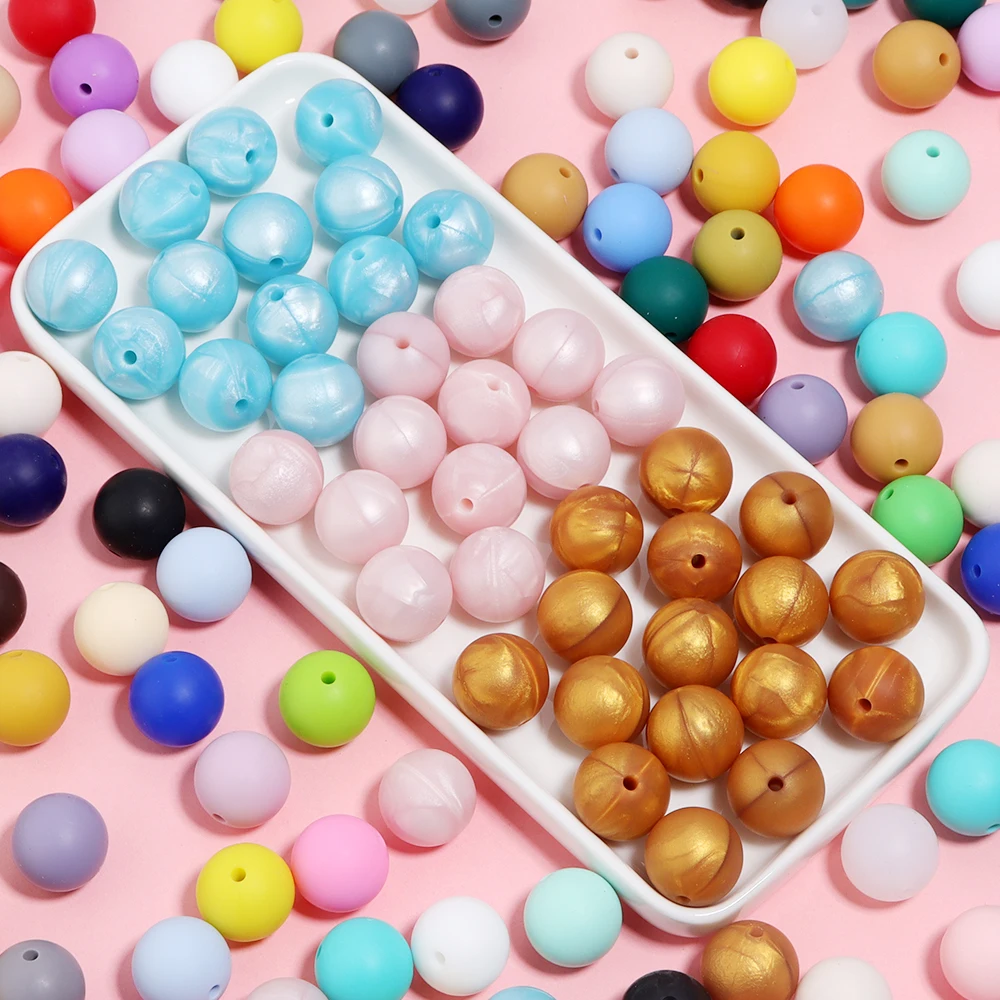 Vibrant Multicolor Silicone Beads for DIY Jewelry & Accessories - 20 Pieces