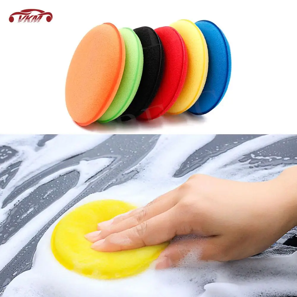 Car Polishing pad Round Waxing Pads Curing Polishing Sponges High Density Foam Hand Applicator Pads Cleaning Washing Tools