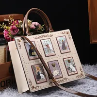 Sac de créateur vintage et de luxe avec broderie délicate impression de chat sac fourre-tout populaire et à la mode pour femmes de grande capacité 4