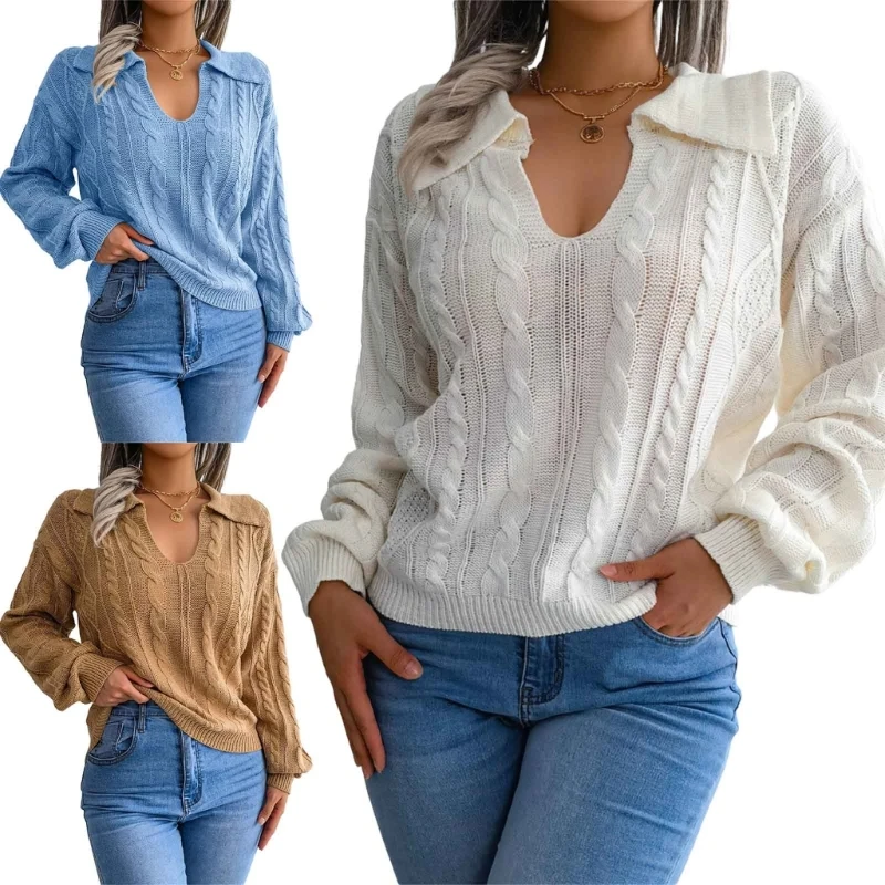 

Autumn Winter Sexy Womens Sweater Knitted Long Sleeve Crop Top Casual Pullover