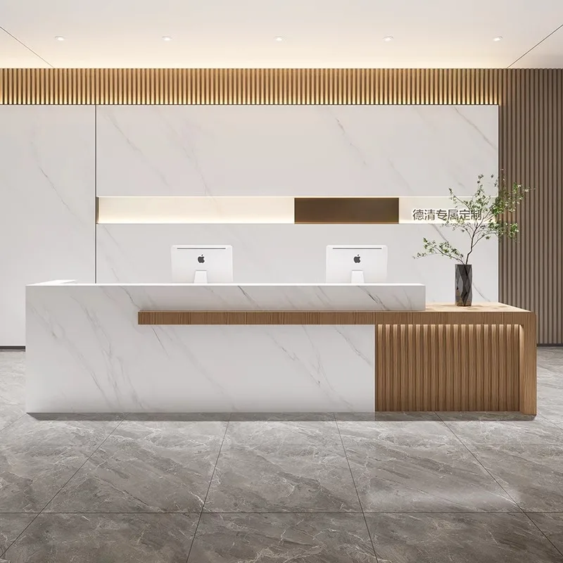 Cashier Modern Reception Desks Podium Church Register Checkout Reception Desks European Recepcion Mostrador Luxury Furniture luxury grey reception desks front checkout register standing reception desks club recepcion mostrador minimalist furniture