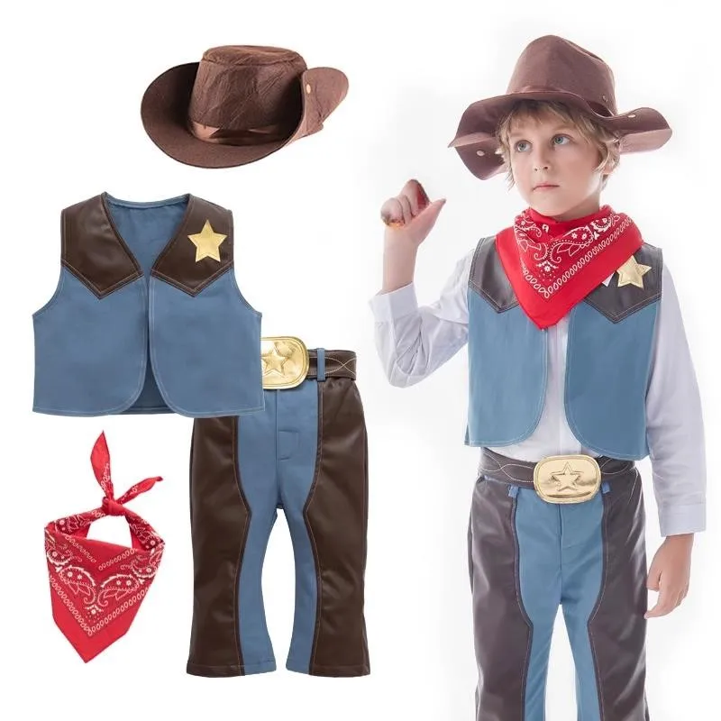 

Western Denim Suit Boys Children's Festival Costume Role Play