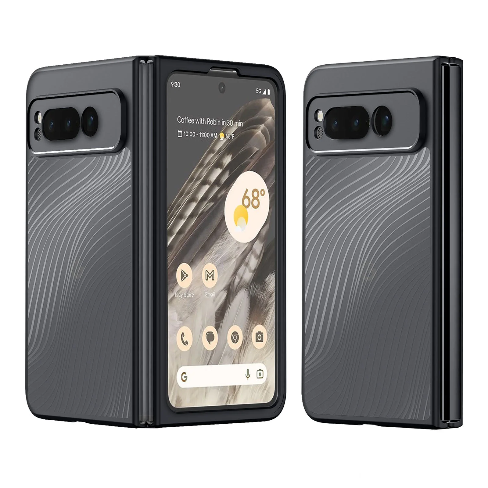 New For Google Pixel Fold Phone Case Cover TPU+PC Dull Polish Clear Will Not Turn Yell Fold Left and Right