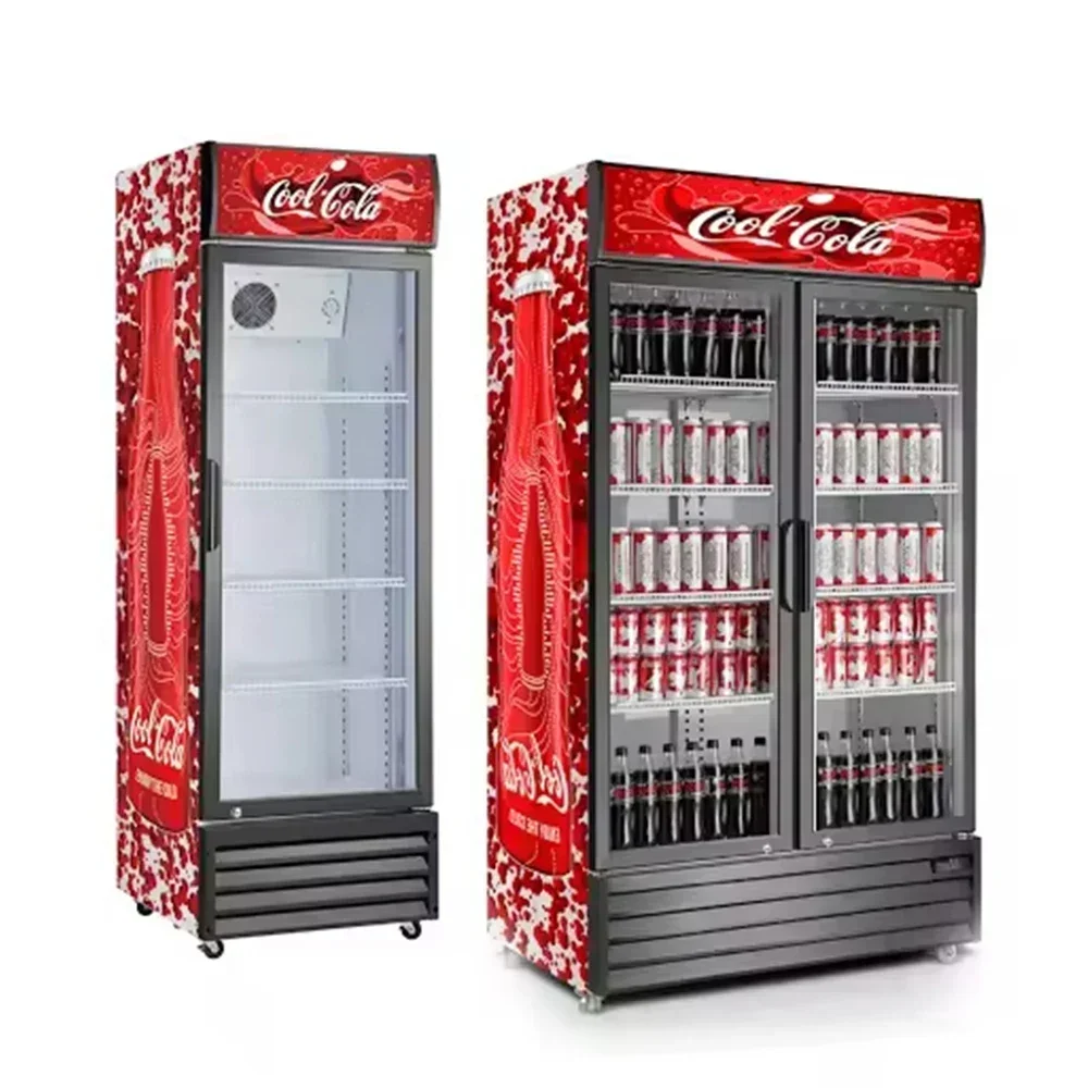 Refrigerator with Glass Door for Beverage Display and Promotion