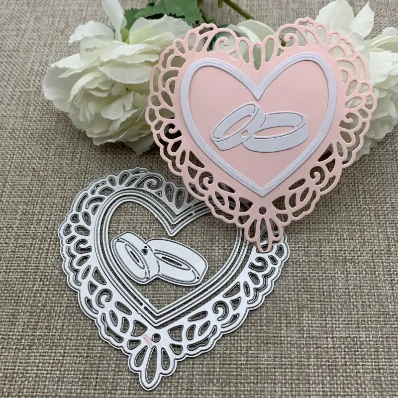 Fustelle in metallo a forma di cuore per goffratura, stencil per la creazione di biglietti, album di ritagli, artigianato su carta, modello fai da te fatto