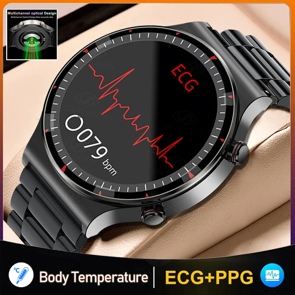 2022 New ECG+PPG Smart Watch Men Health Heart Rate Blood Pressure Watches IP67 Waterproof Sport