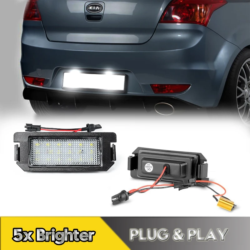 2Pcs For Kia Rio Soul Picanto LED Number License Plate Light Lamps