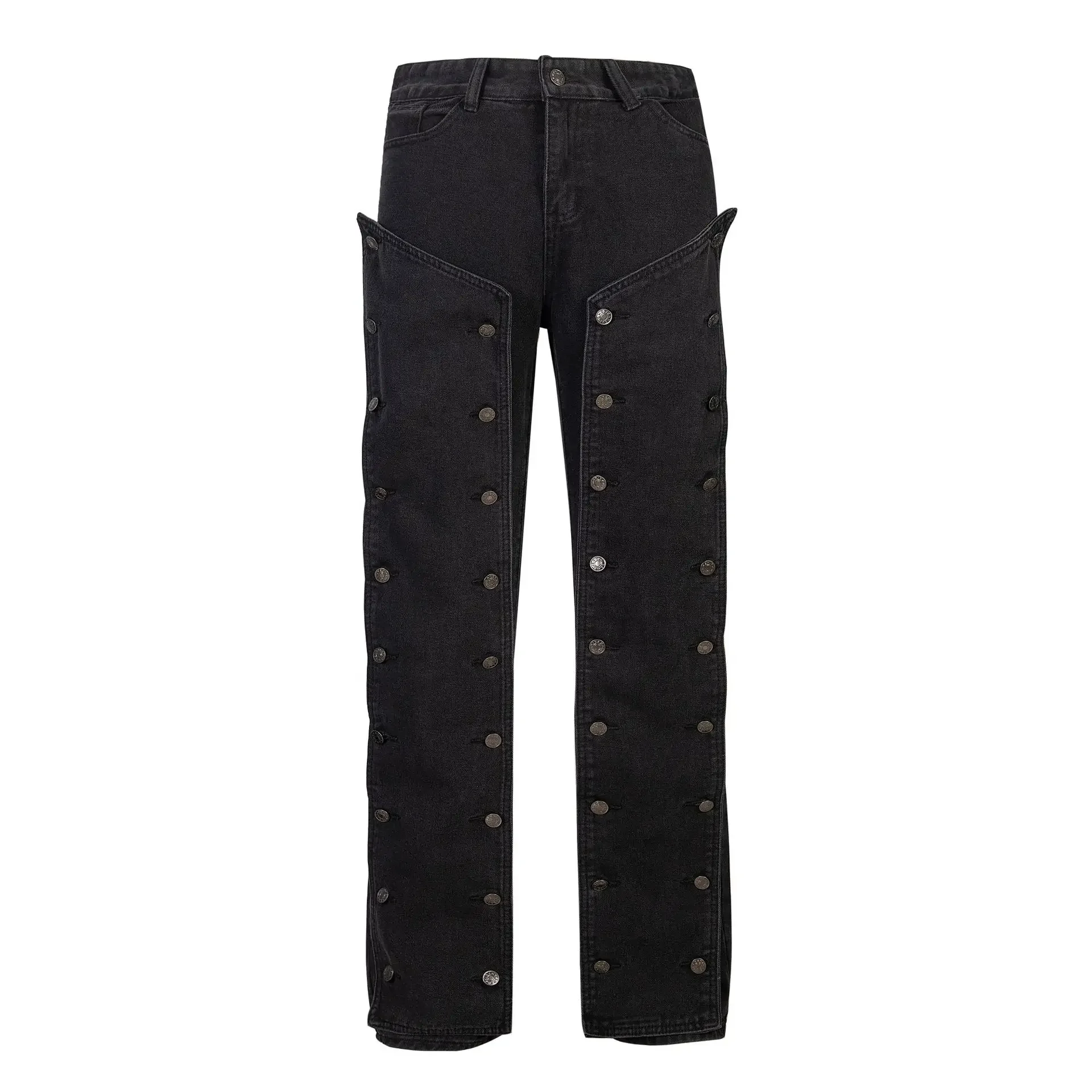 YPROJECT New Spliced Retro Distressed Loose Straight Destructed Jeans Trendy Detachable Hip Hop Style Men's Clothing 4
