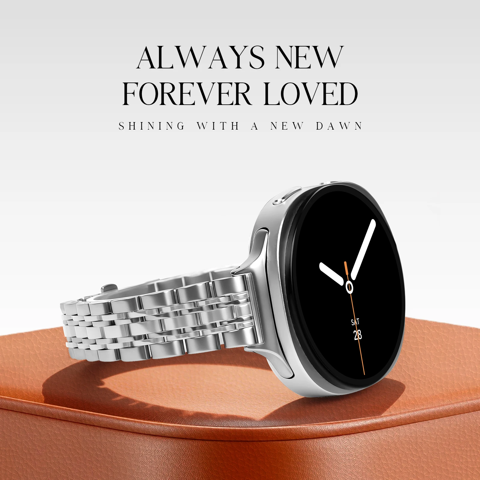 Premium Slim Stainless Steel Metal Bracelet for Smartwatch - 44mm/40mm Strap Accessory