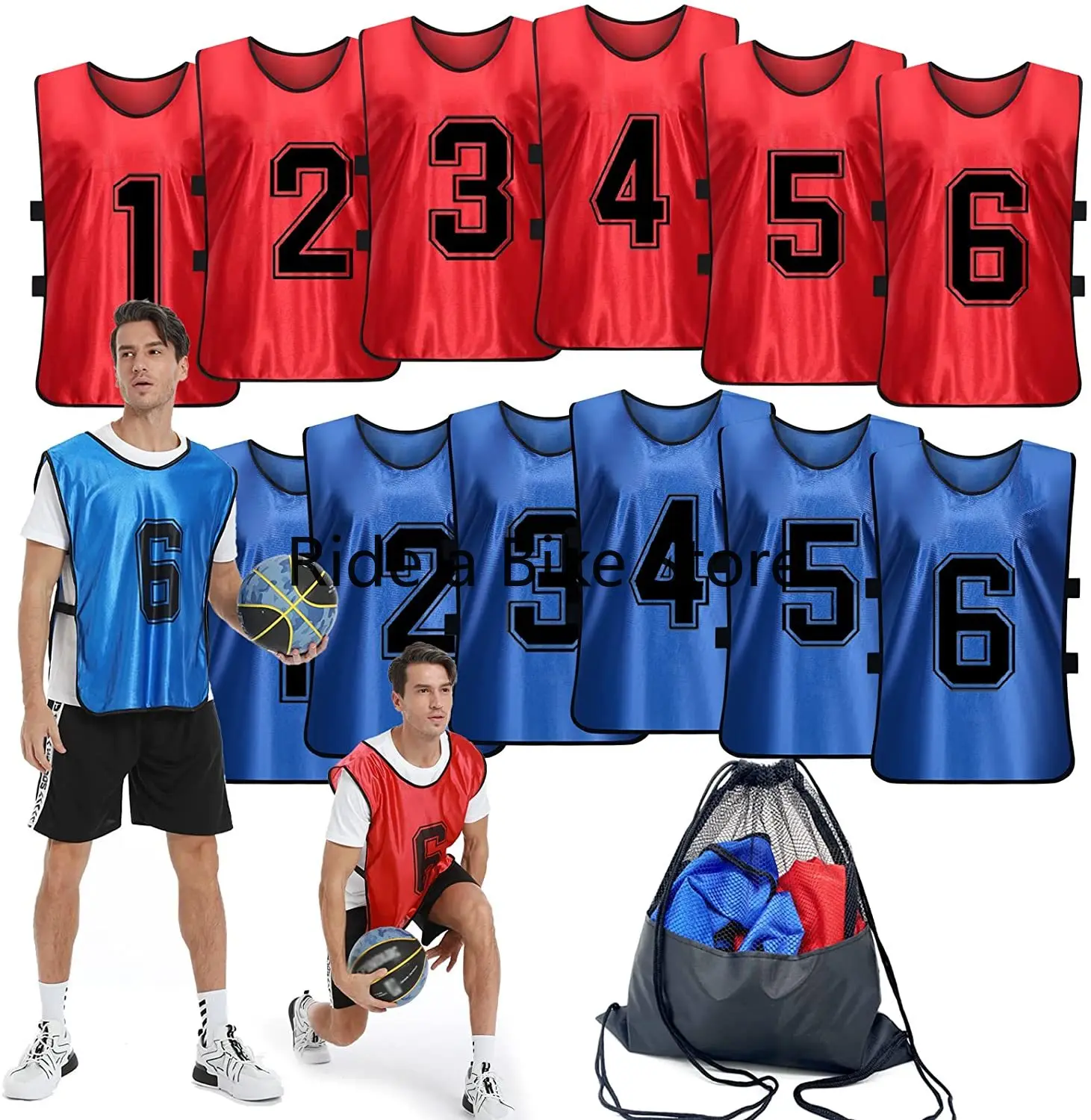Blue Pinnies Soccer Pinnies For Sports Soccer Mesh Basketball Jerseys  Children Adult - 6 Pack