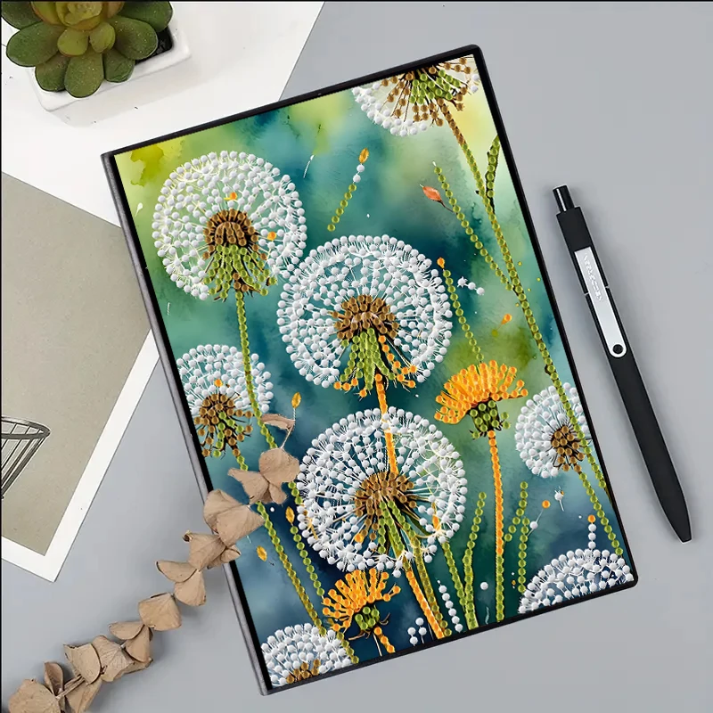 Diamond Painting Diary Notebook Sketchbook 5D DIY dandelion pattern leather female adult