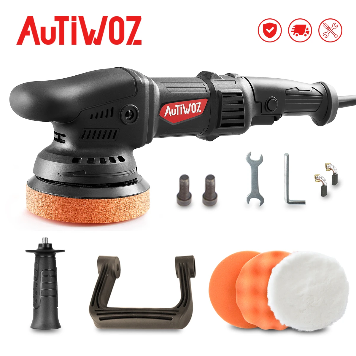 AUTIWOZ Car Polisher Dual Action Car Polishing Machine 920W High Power Random 9mm Orbital Machine Auto Waxing Tool Buffer car polisher