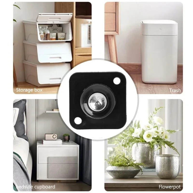 Self-Adhesive 360° Rotating Swivel Caster Wheels for Furniture and Cabinets