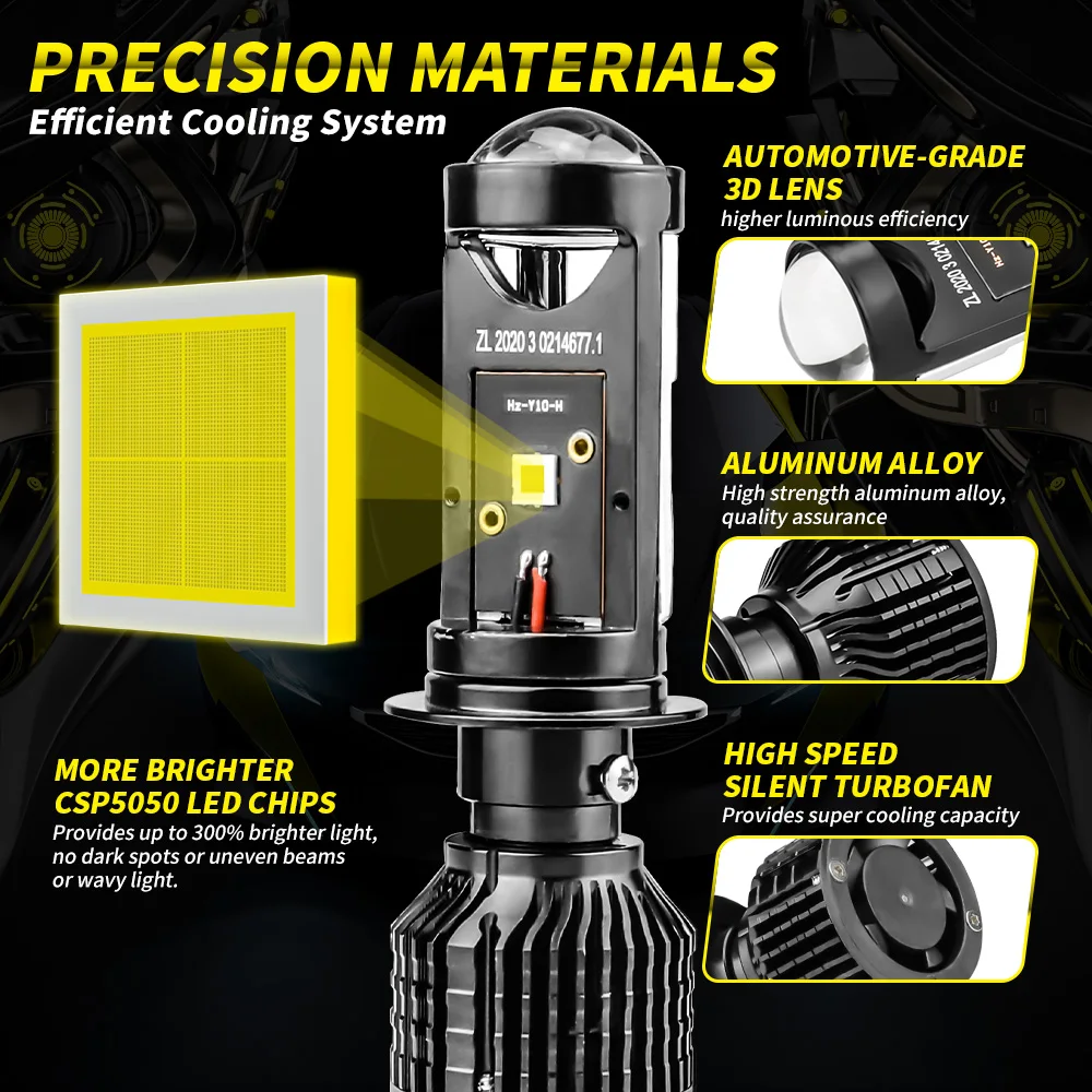 Led Лампы Светодиодные Y10 H4 Mini Led Lens Y6D Bi-Led H4 - 15000Lm ...