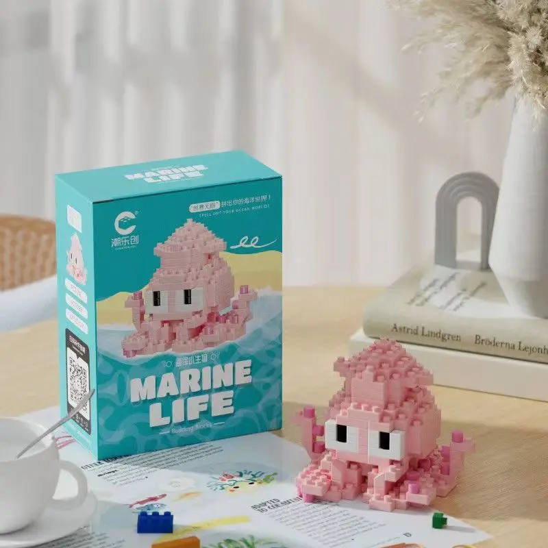 Set di mini blocchi da costruzione a forma di animali