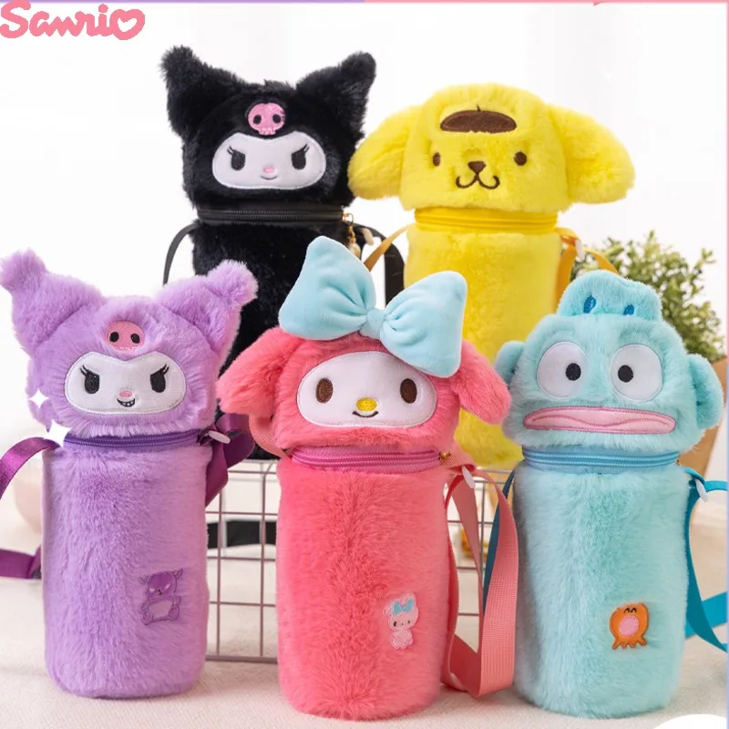 

Sanrio Hello Kitty Kurumi Cup Protective Cover Children Plush Glass Cup Bag Girls Cute Cartoon My Melody Water Cup Crossbody Bag